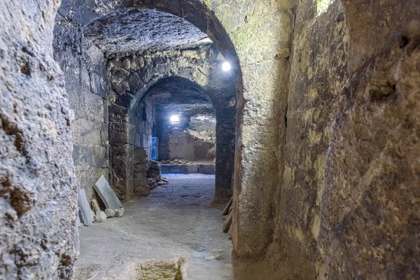 Das Innere Der Unterirdischen Höhlenkirche Aytekla Die Auch Als Heilige — Stockfoto