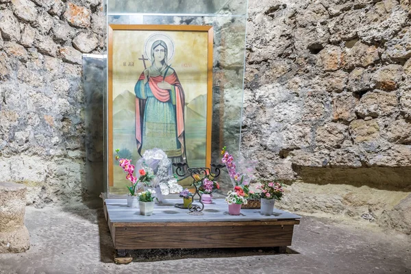 Saint Meryem Mary Marie Fresk Absydy Aya Tekla Podziemnej Jaskini — Zdjęcie stockowe