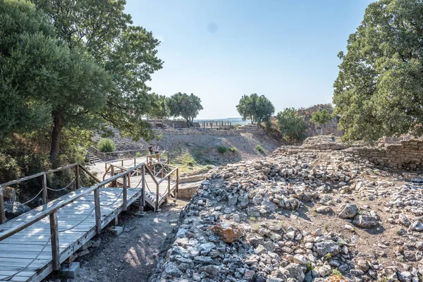 Ruinas Antigua Ciudad Legendaria Troya Canakkale Turquía Turquía Canakkale Agosto — Foto de Stock