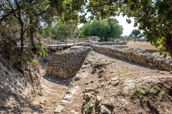 Kalıntıları Antik Efsanevi Şehir Troy Çanakkale Türkiye — Stok fotoğraf