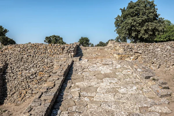 Ruinas Antigua Ciudad Legendaria Troya Canakkale Turquía — Foto de Stock