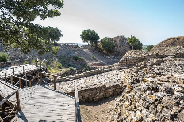 Ruinas Antigua Ciudad Legendaria Troya Canakkale Turquía Turquía Canakkale Agosto — Foto de Stock