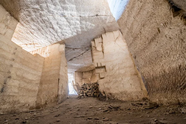 Interior view of Bazda Caves for mining of stone in Harran,Sanliurfa,Turkey