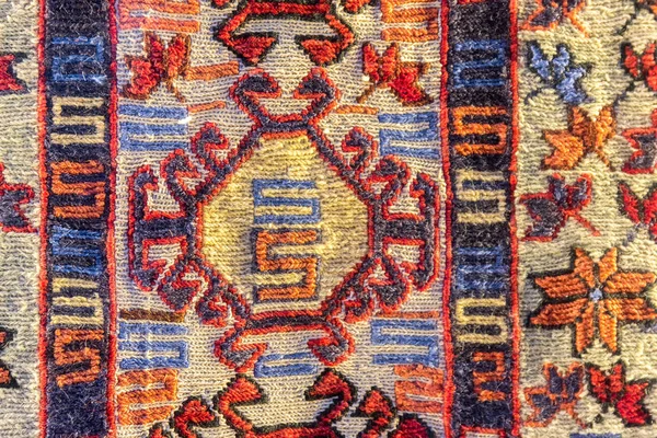 Handmade Woven Rug Tapestry Vintage Carpets Turkish Bazaar Traditional Turkey — Stock Photo, Image