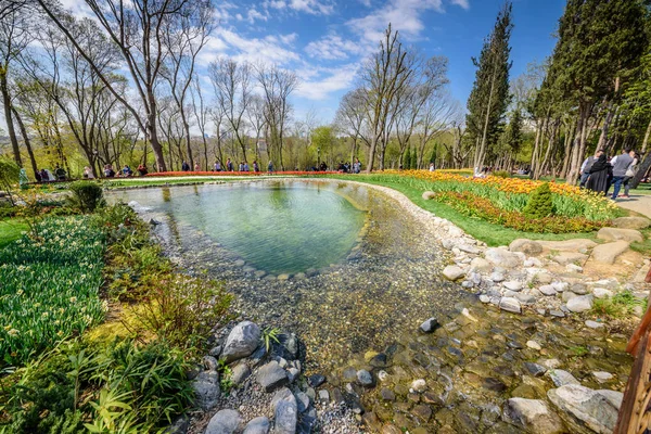 Traditionele Tulip Festival Emirgan Park Een Historische Stadspark Gelegen Het — Stockfoto