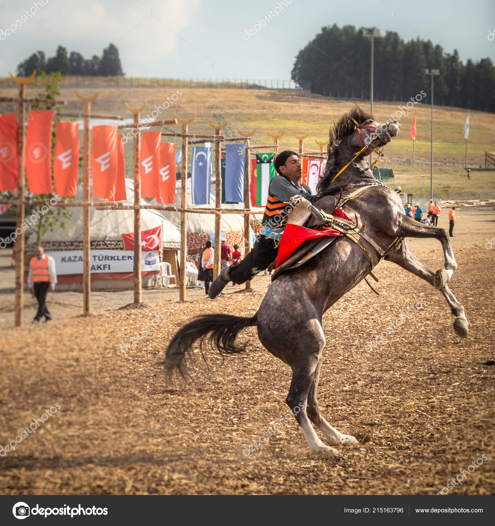 Неизвестный Человек Ретро Костюмах Древних Турецких Войск.