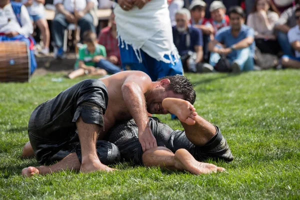 Lutadores Óleo Não Identificados Luta Óleo Yagli Gures Também Chamada — Fotografia de Stock