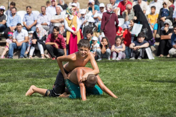 Lutadores Óleo Não Identificados Luta Óleo Yagli Gures Também Chamada — Fotografia de Stock