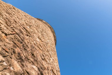 Galata Tower(Turkish: Galata Kulesi) görünümünü İsa Kulesi cenovalılar tarafından ünlü Ortaçağ Simgesel Yapı Mimarlık, Istanbul, Türkiye, Şubat 18,2017.Copy alanı düzenlemek için aradı.
