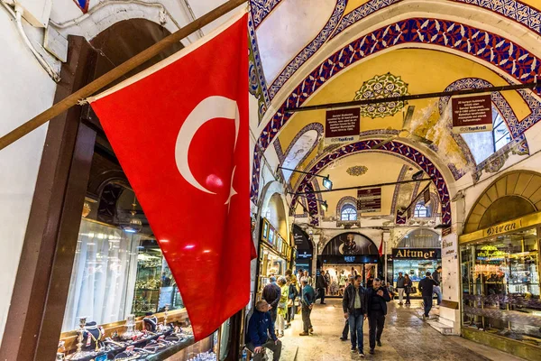 Turistas Identificados Visitando Comprando Gran Bazar Estambul Interior Del Gran —  Fotos de Stock