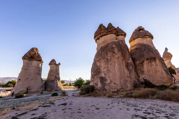 Camini Fiaba Cappadocia Sullo Sfondo Del Cielo Blu Turchia Grande — Foto Stock