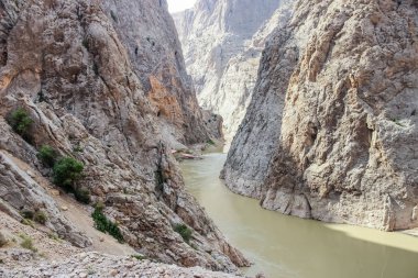Manzaralı karanlık Kanyon kasaba Kemaliye (Egiin), Erzincan, Türkiye içinde