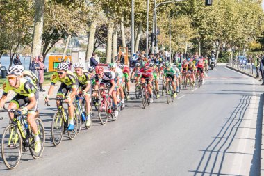 Ekim, 2017 Istanbul aşaması 53 Cumhurbaşkanlığı Bisiklet turu, Turkey.Istanbul,Turkey.15 yarış bisikletçiler