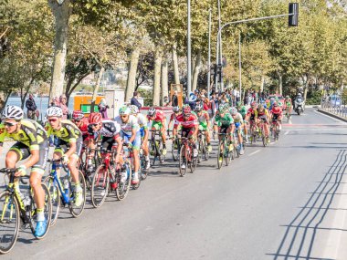 Ekim, 2017 Istanbul aşaması 53 Cumhurbaşkanlığı Bisiklet turu, Turkey.Istanbul,Turkey.15 yarış bisikletçiler