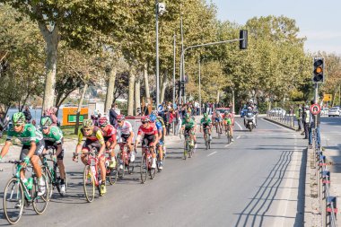 Ekim, 2017 Istanbul aşaması 53 Cumhurbaşkanlığı Bisiklet turu, Turkey.Istanbul,Turkey.15 yarış bisikletçiler
