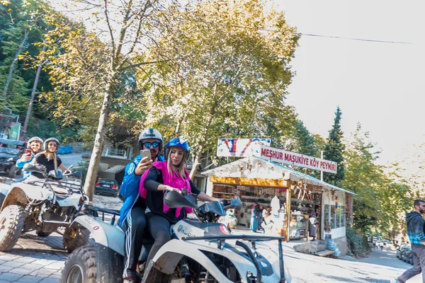 Unidentified People Riding Quad Bikes Atv Masukiye Popular Destination Locals — Stock Photo, Image