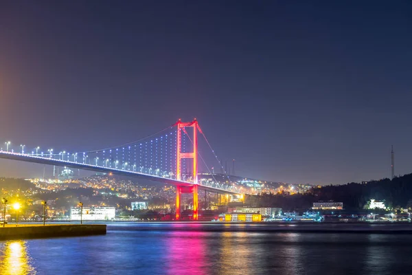 Vista Nocturna Del Puente Los Mártires Del Julio Puente Del — Foto de Stock