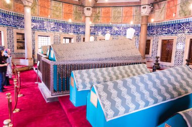 İç görünüm olan efsanevi Türk Sultan Süleyman Süleymaniye Camii, Istanbul.04 Haziran, 2017 yılında karısı Sultan mezarı Hürrem (Roksolana)