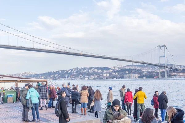 Uitzicht Juli Martelaren Bridge Officieus Bosporus Brug Ook Wel Genoemd — Stockfoto