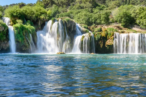 Nézd Vízesés Skradinski Buk Krka Nemzeti Parkban Horvát Nemzeti Parkok — Stock Fotó