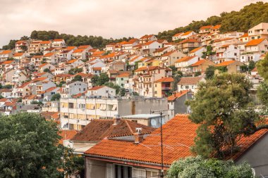 Barone kale Sibenik, Hırvatistan'dan Sibenik şehrin görünümü.