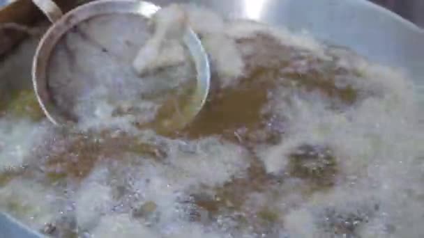 Frying Edirne Yaprak Ciger Fígado Vaca Folha — Vídeo de Stock