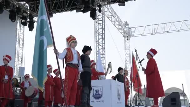 土耳其伊斯坦布尔 2017年5月13日 传统的军事大张旗鼓 Mehter 在庆祝活动土耳其节期间表演 — 图库视频影像