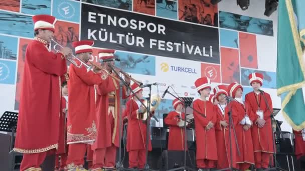 Istanbul Turkije Mei 2017 Traditionele Militaire Fanfare Mehter Voert Een — Stockvideo