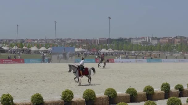 Istanbul Turchia Maggio 2017 Arciere Non Identificato Costume Degli Antichi — Video Stock