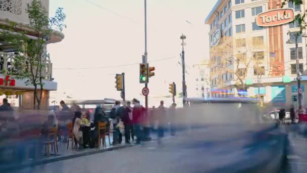 Istanbul Turkey May 2017 Time Lapse Shot Tramway Heavy Traffic — Stock Video