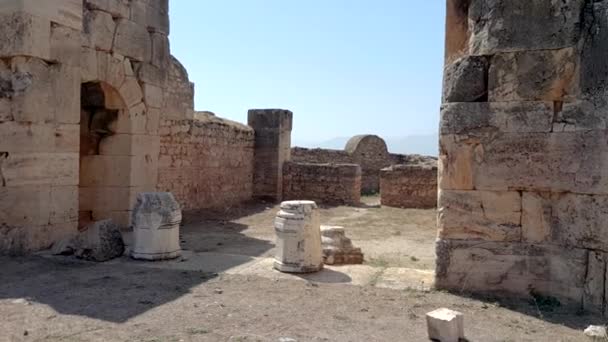 Vew Martyrion Saint Philip Ruinas Antiguas Hierapolis Pamukkale Turquía Patrimonio — Vídeo de stock