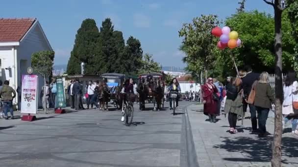 Yürüyüş Buyukada Prens Adası Keşfetmek Unidentfied Insanlar Güzel Sokakları Eski — Stok video