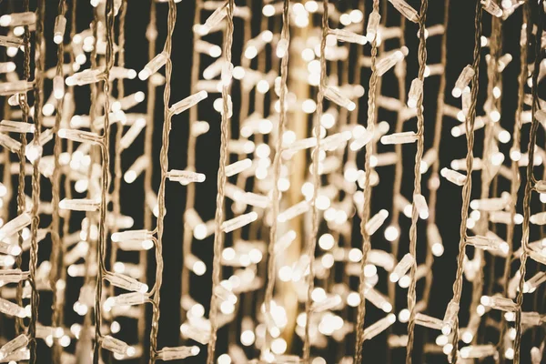 Concepto Fondo Navidad Año Nuevo Luces Decoración Guirnalda Con Muchas —  Fotos de Stock