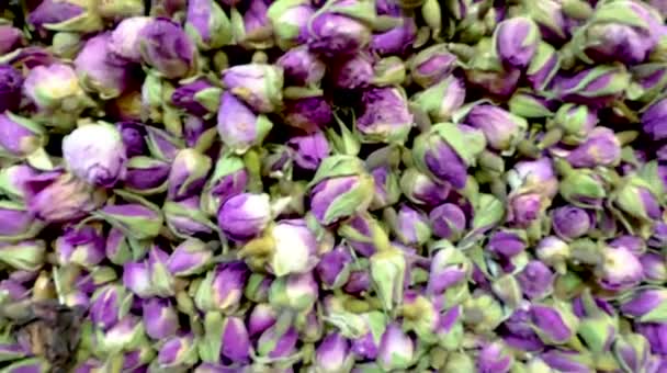 Tea Rose Buds Sold Spice Section Food Market Egyptian Bazaar — Stock Video