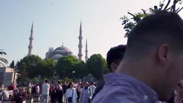 Unidentfied Insanlar Etrafında Yürümek Sultanahmet Camii Veya Sultan Ahmet Camii — Stok video