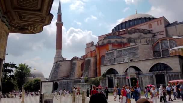 Buitenkant Van Het Hagia Sophie Museum Dat Lokaliseert Istanboel Turkije — Stockvideo