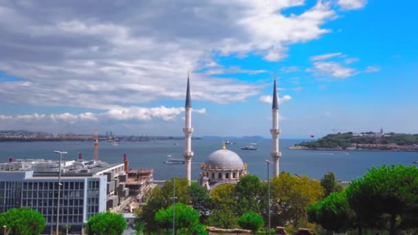 Sommar Landskap Utsikt Över Istanbul City Bosporus Och Europa Sidan — Stockvideo