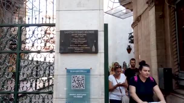Padua Aziz Anthony Kilisesi Veya Yerel Olarak Sent Antuan Stanbul — Stok video