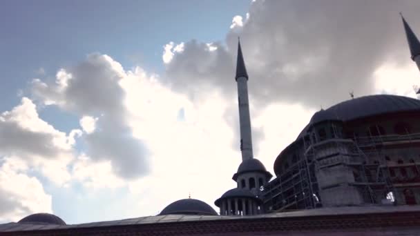 Slow Motion View Taksim Mosque Construction Building Which Locate Taksin — стоковое видео