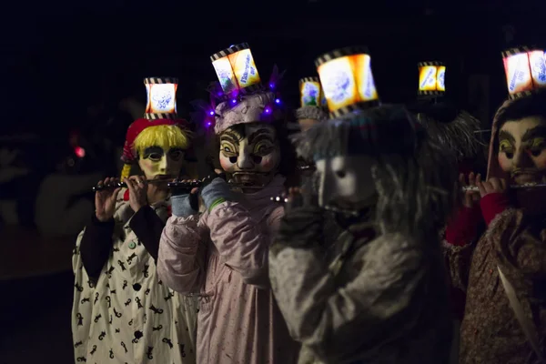 Schneidergasse Basileia Suíça Fevereiro 2018 Fechamento Dos Participantes Carnaval Vestindo — Fotografia de Stock