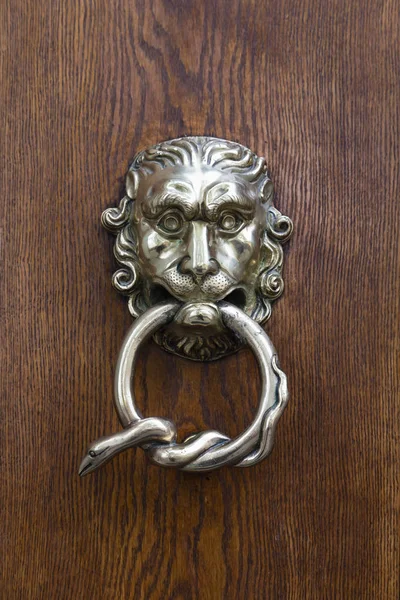 Красивый серебряный дверной молоток — стоковое фото