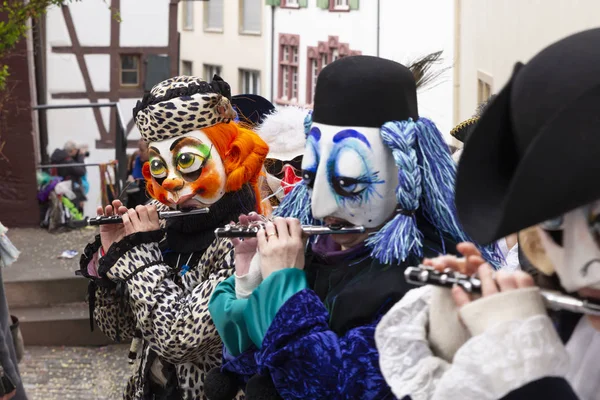 Carnevale di Basilea 2019 piccoli flautisti — Foto Stock