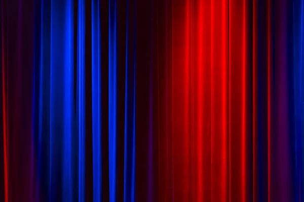 Elegant red and blue velvet theater curtain