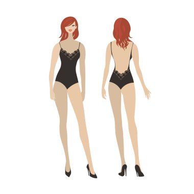 Siyah dantel bodysuit bayan
