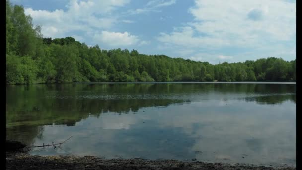 Sunny Cloudy Afternoon Lake Time Lapse — Stock Video