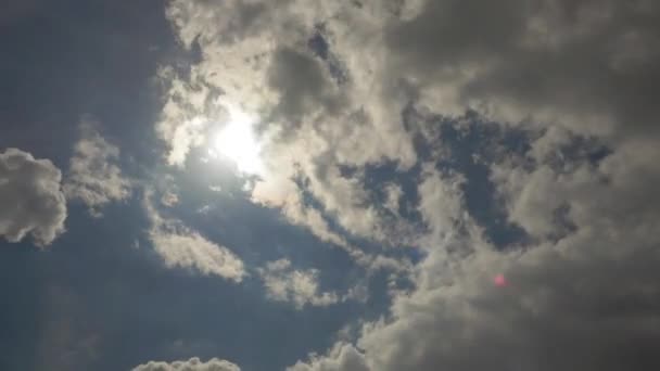 Sol Tantas Nubes Lapso Tiempo — Vídeos de Stock