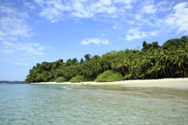 Tropikal Coibita Beach, aka Rancheria. Coiba Milli Parkı, Panama