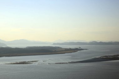 Han River, with South Korea to the Left and North Korea to the Right clipart
