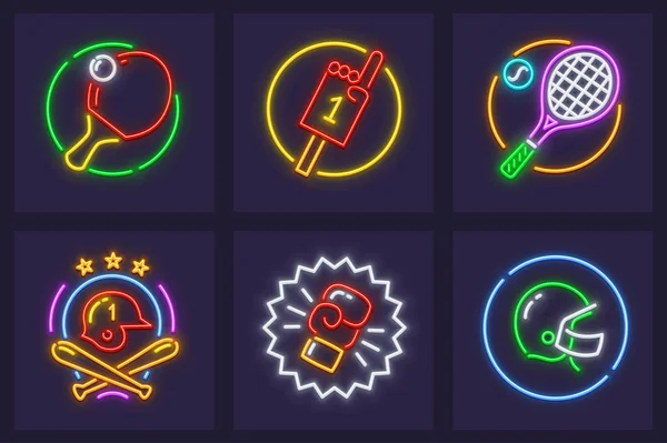 Spor oyunları için neon simgeler ayarla