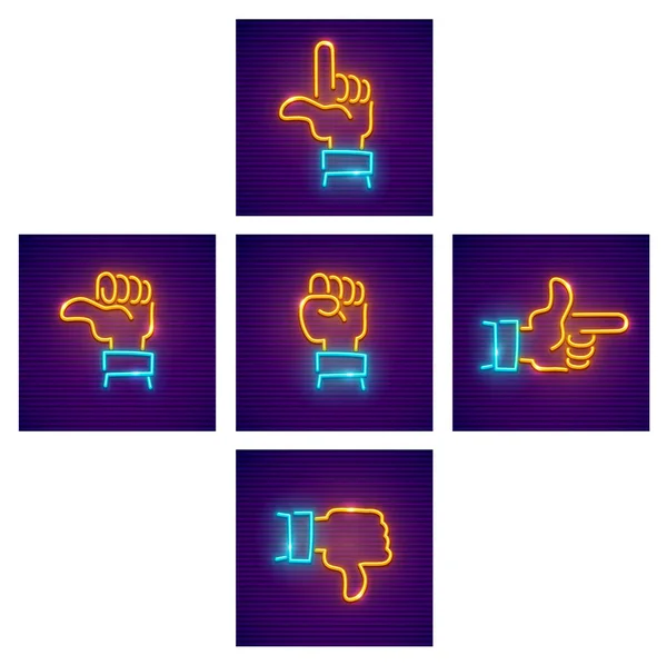 Руки з жестами напрямків як стрілки — стоковий вектор